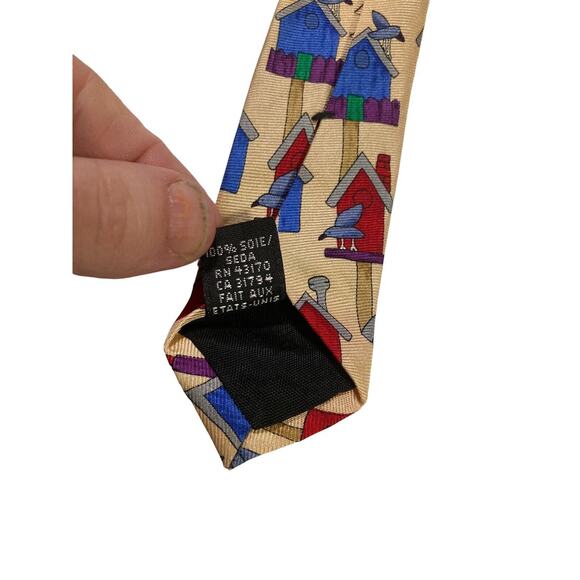 Save The Children Allison Age 10 1/2 Bird Village Bird House Novelty Necktie - Picture 7 of 7
